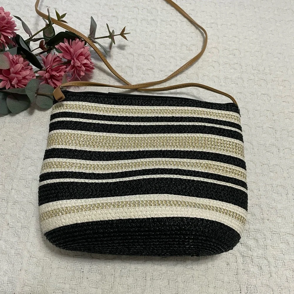 Striped‎ Black and Cream Women's Bag